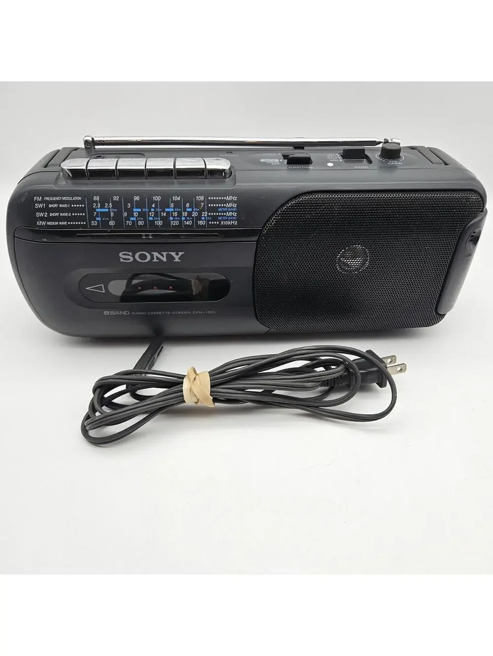 Vintage Sony CFM-155S AM/FM/Cassette/Short Wave Radio Tested Works